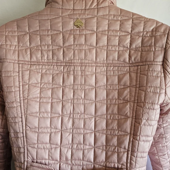 Kate Spade Blush Quilted Puffer Coat - Bow Back - Picture 2 of 10